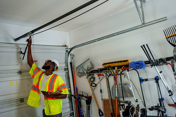 Professional Garage Door Panel Replacement technician working in Lake City, MN